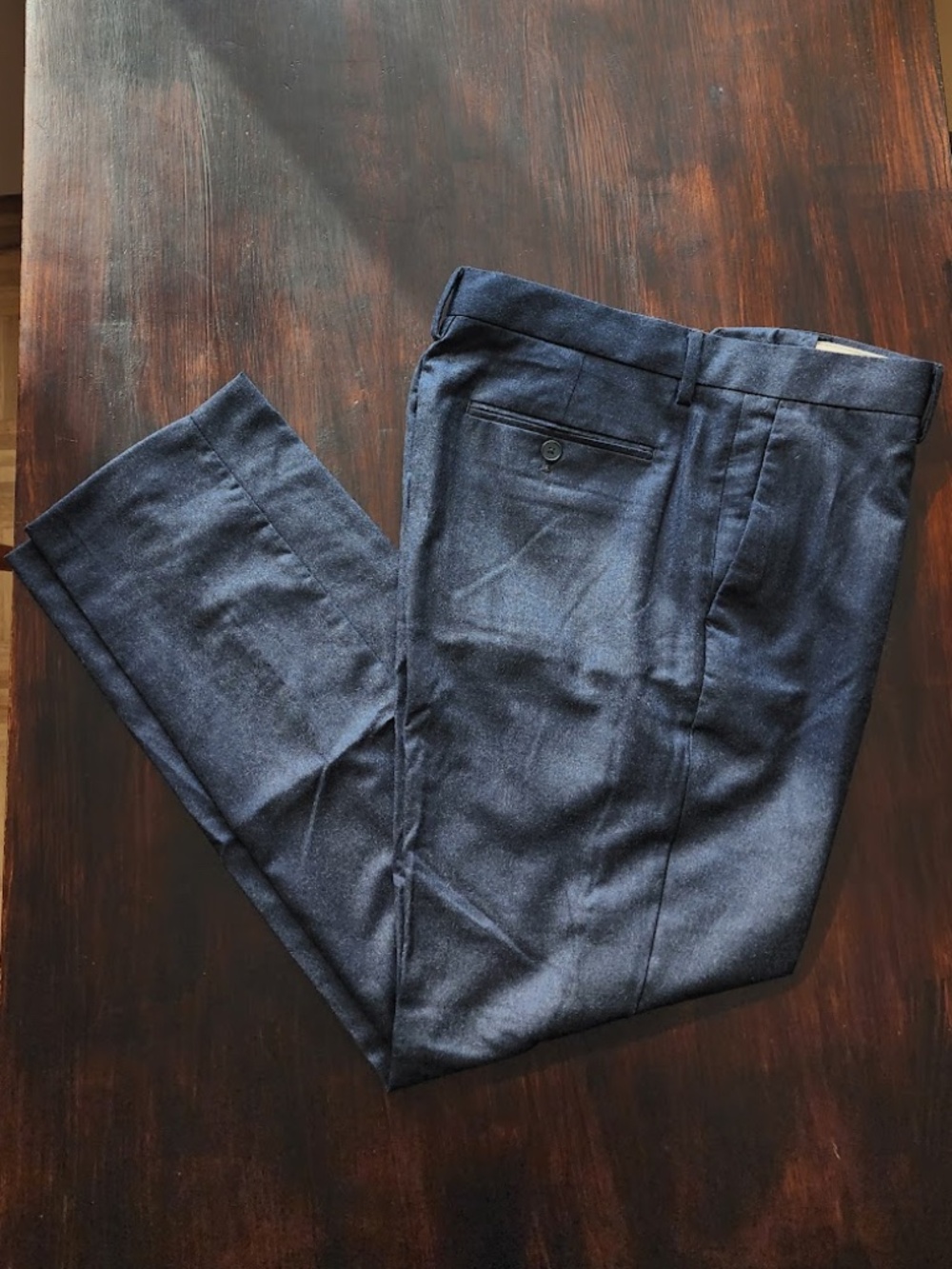 Banana Republic x Vitale Barberis Canonico Wool Flannel Trousers Mens 32x29 Blue